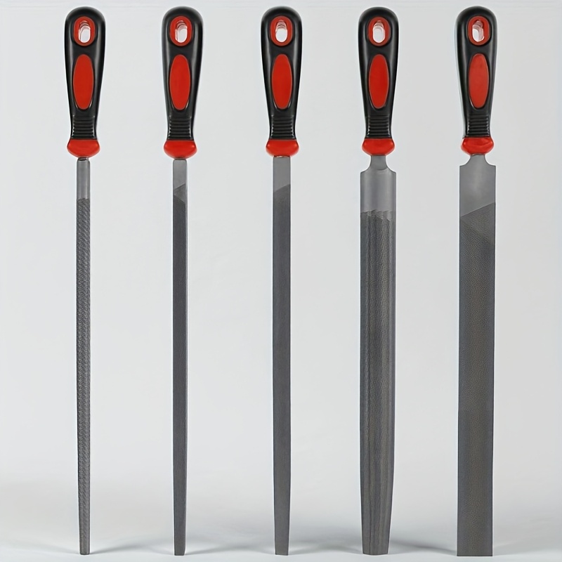 Woodworking Rasps And Files - Five-Piece Set of Carbon Steel Metal