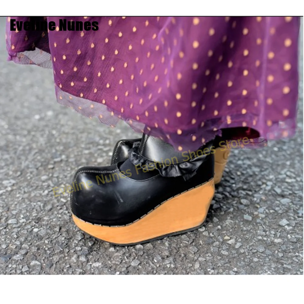 Woodworking Shoes - Trendy Gothic Lolita Women Wedge Pumps